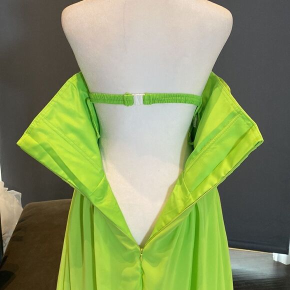 Women’s Lime Green Short Chiffon Prom Party Homecoming Dress Size 8 NWT - Picture 6 of 10